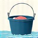 Car wash bucket and sponge icon