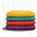 Icon showing a stack of colorful microfiber towels